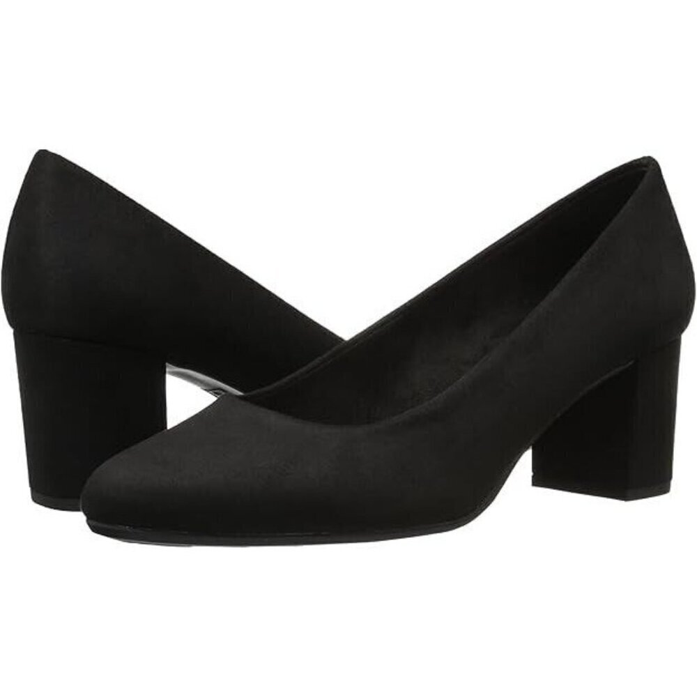 Easy Street Women's 5.5 M Faux Suede Black Closed Toe Heels NEW